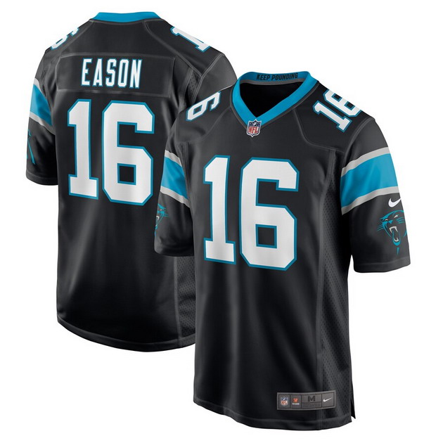 mens nike jacob eason black carolina panthers game player jersey